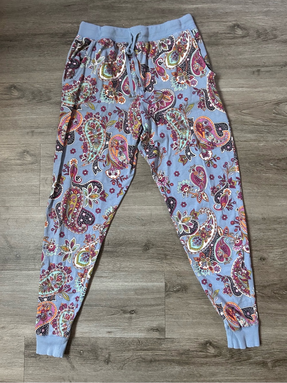 Vera Bradley Sweatpants Womens Lounge Jogger Blue Floral Paisley Print Comfy S